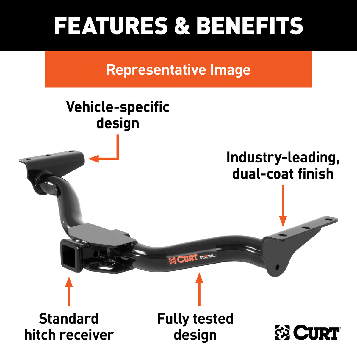CURT 13522 Class 3 Trailer Hitch, 2-Inch Receiver, Fits Select Buick E ...