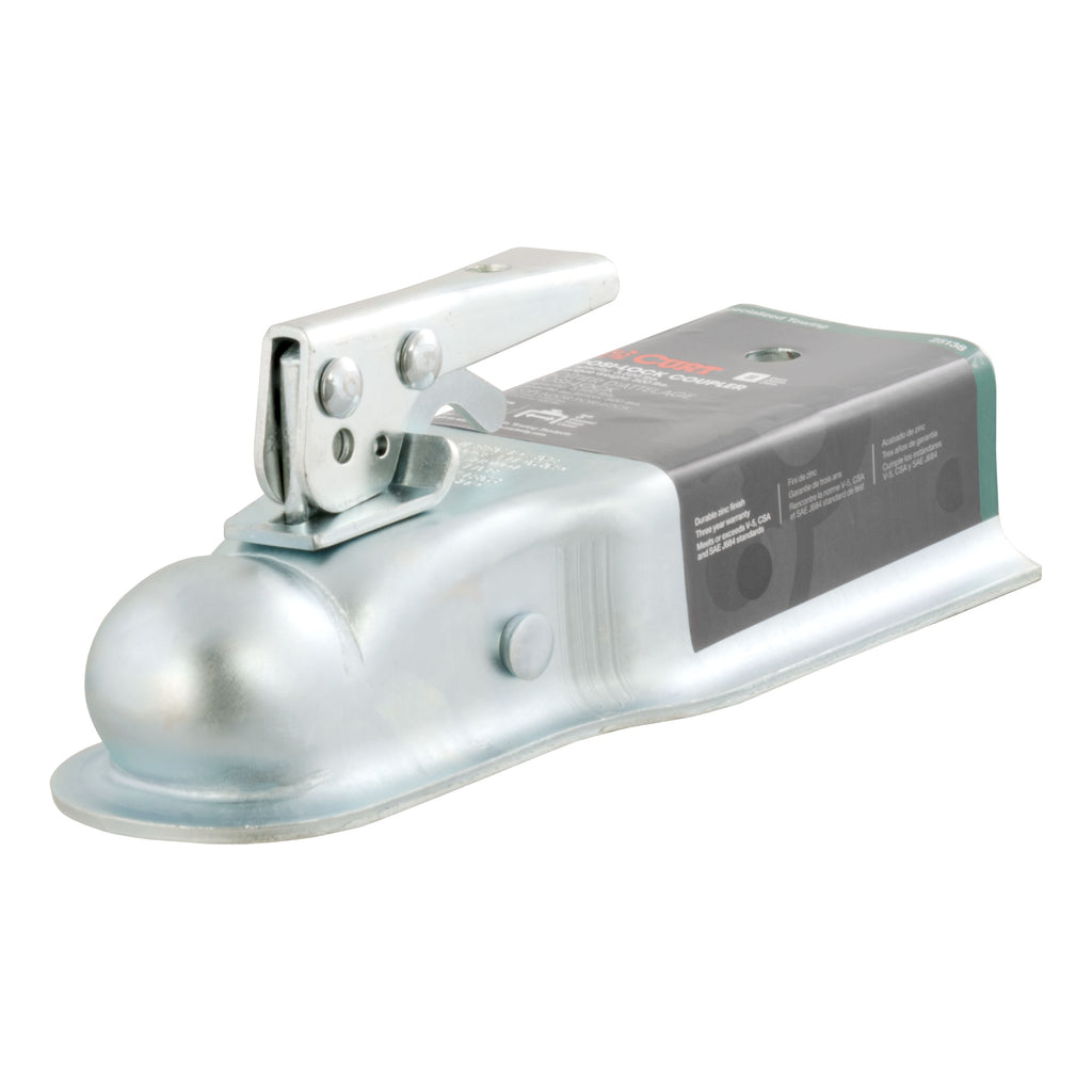 2" Straight-Tongue Coupler With Posi-Lock (3" Channel 3500 Lbs Zinc)