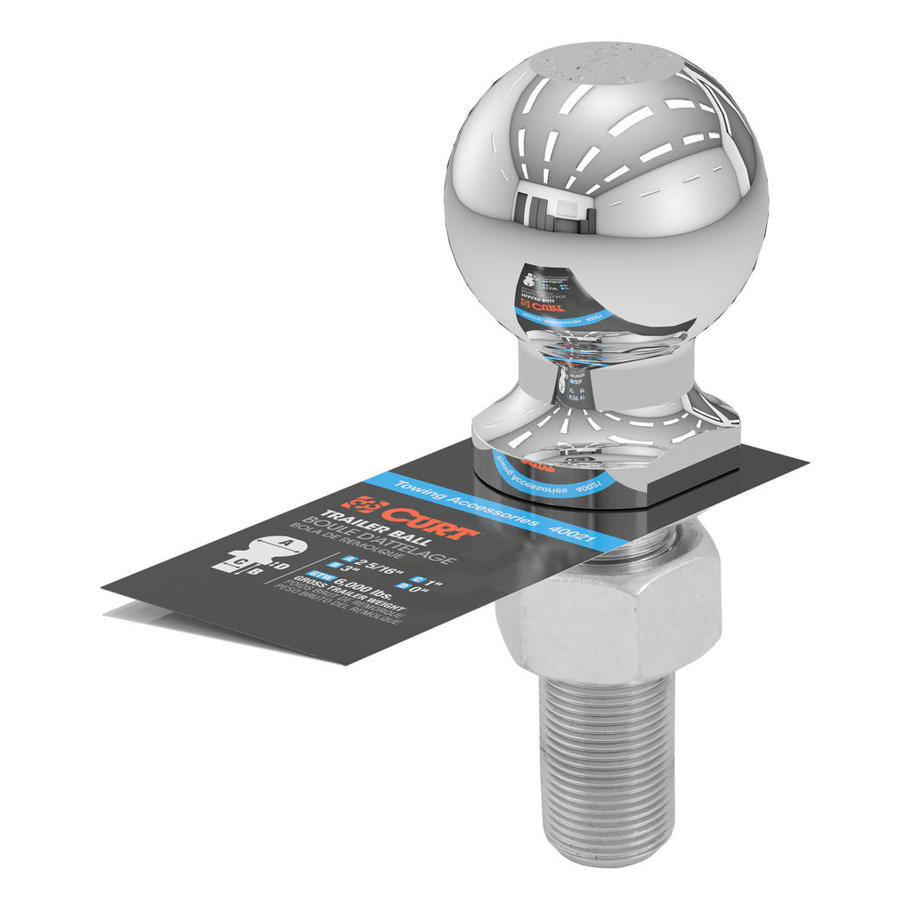2-5/16" Trailer Ball (1" X 3" Shank 6000 Lbs. Chrome)