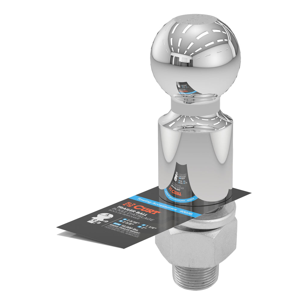 2-5/16" Trailer Ball (1-1/4" X 2-5/8" Shank 2" Rise 10000 Lbs. Chrome)