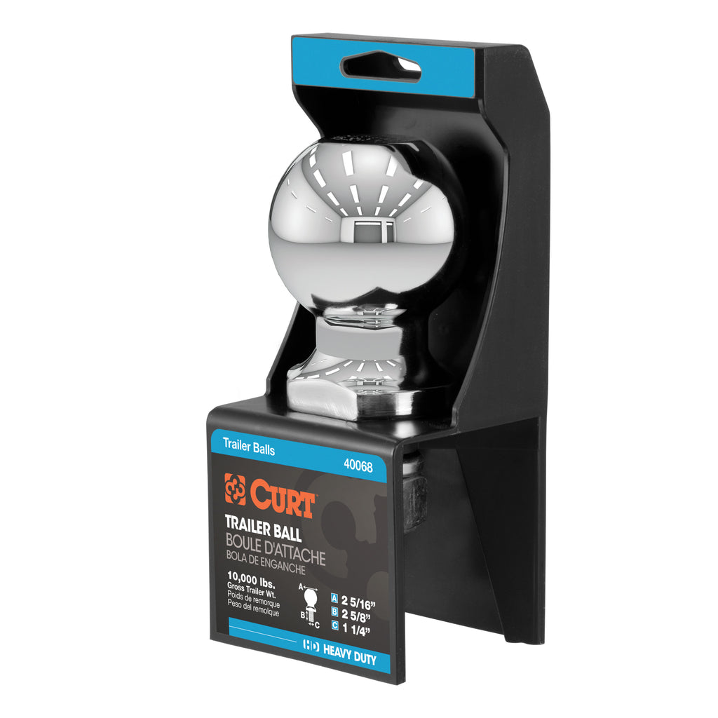 2-5/16" Trailer Ball (1-1/4" X 2-5/8" Shank 10000 Lbs. Chrome Packaged)