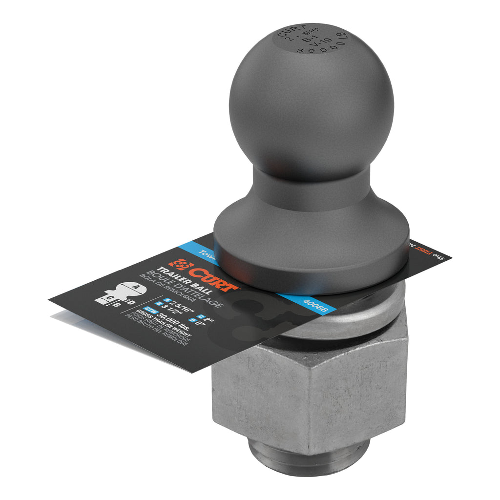 2-5/16" Trailer Ball (2" X 3-1/2" Shank 30000 Lbs. Raw Steel)