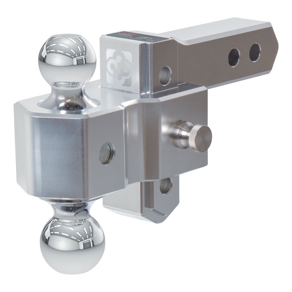 AlumaLite Adjustable Aluminum Hitch With Dual Ball  3-1/2" Drop