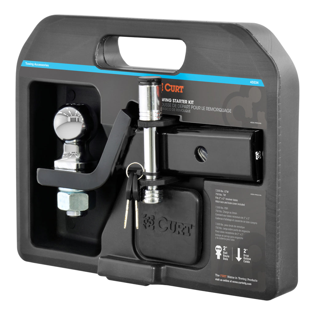 Towing Starter Kit With 2" Ball (2" Shank 7500 Lbs 2" Drop)