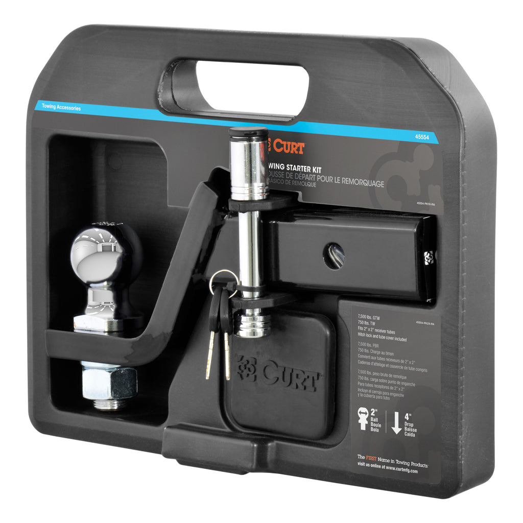 Towing Starter Kit With 2" Ball (2" Shank 7500 Lbs 4" Drop)