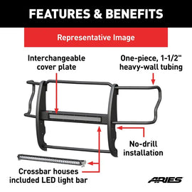 GRILLE GUARD WITH LIGHT BAR, SELECT TOYOTA 4RUNNER #2170034