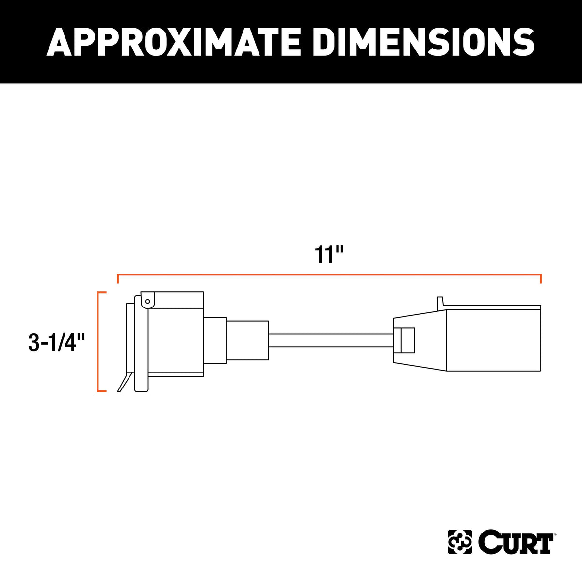 Curt 57003 LED Trailer Light Adapter - 7-Way Plug, No Splicing Needed