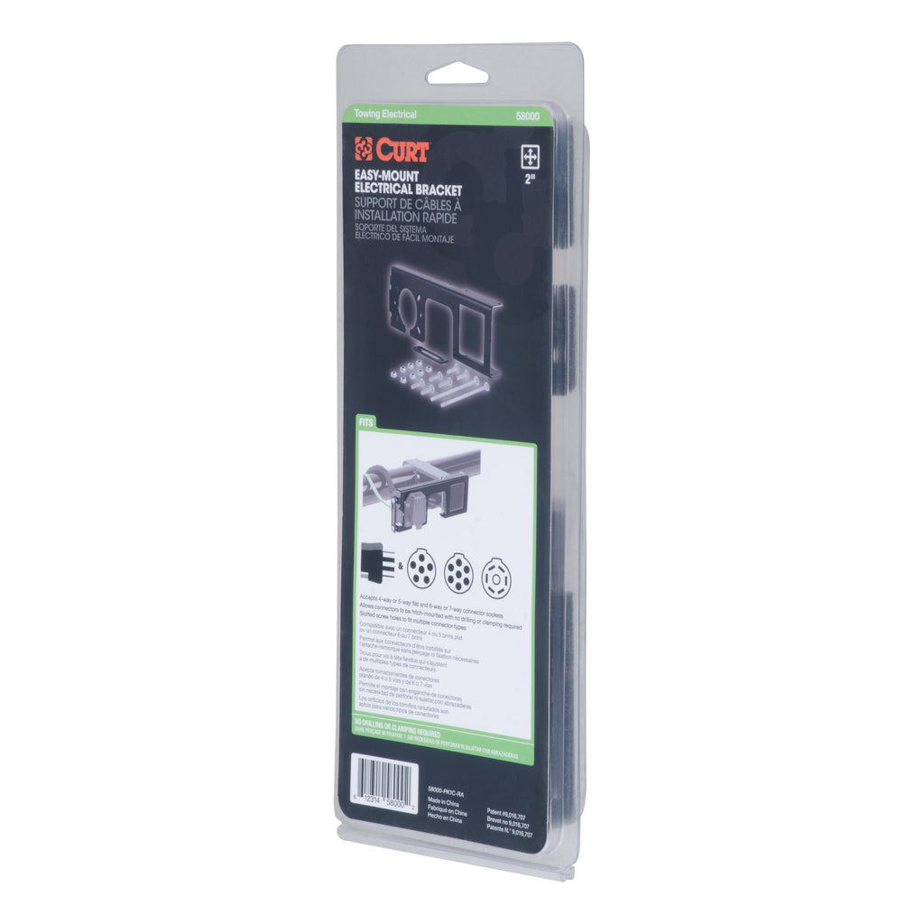 Easy-Mount Wiring Bracket For 4 Or 5-Flat & 6 Or 7-Round (2" Receiver)
