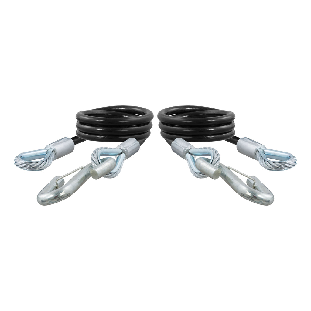44" Safety Cables With 2 Snap Hooks (7500 Lbs Vinyl-Coated 2-Pack)
