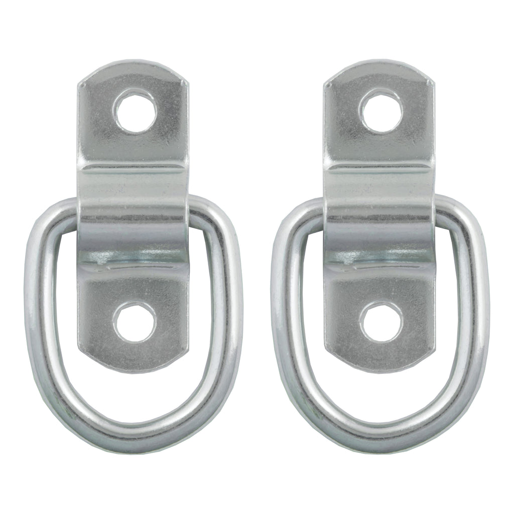 1" X 1-1/4" Surface-Mounted Tie-Down D-Rings (1200 Lbs Clear Zinc 2-Pack)