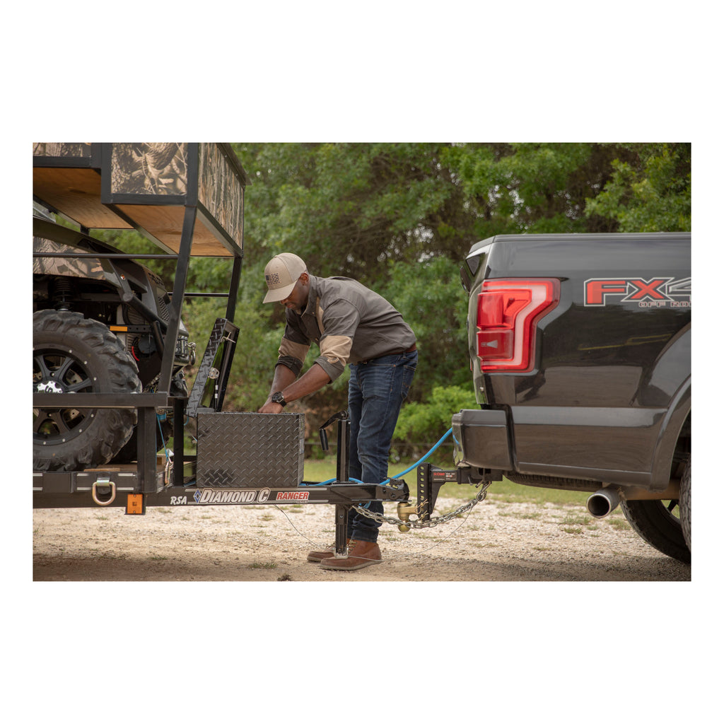 Gloss Black Aluminum 34" Trailer Tongue Box With Low Profile (Heavy Packaging)