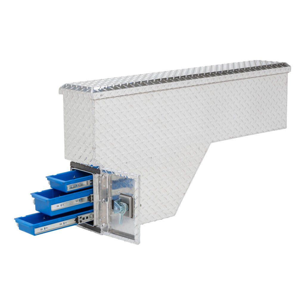 Bright Aluminum 48" Driver-Side Wheel Well Tool Box (Heavy Packaging)