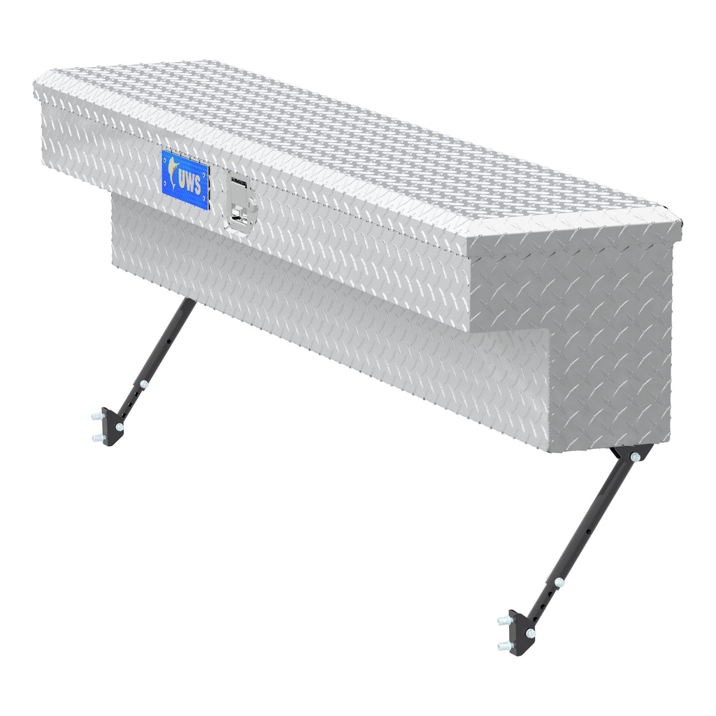 Bright Aluminum 60" Truck Side Tool Box With Space-Saving Legs