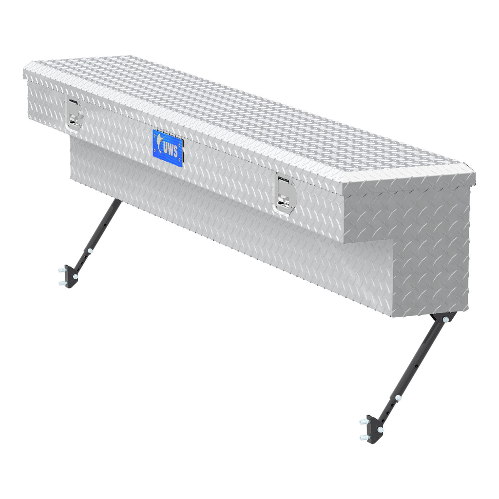 Bright Aluminum 72" Truck Side Tool Box With Space-Saving Legs
