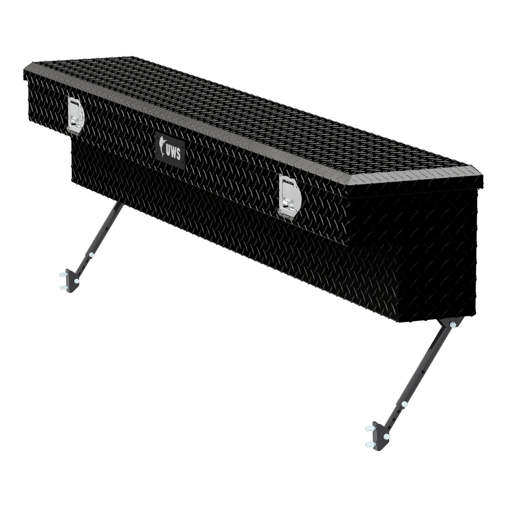 Gloss Black Aluminum 72" Truck Side Tool Box With Space-Saving Legs