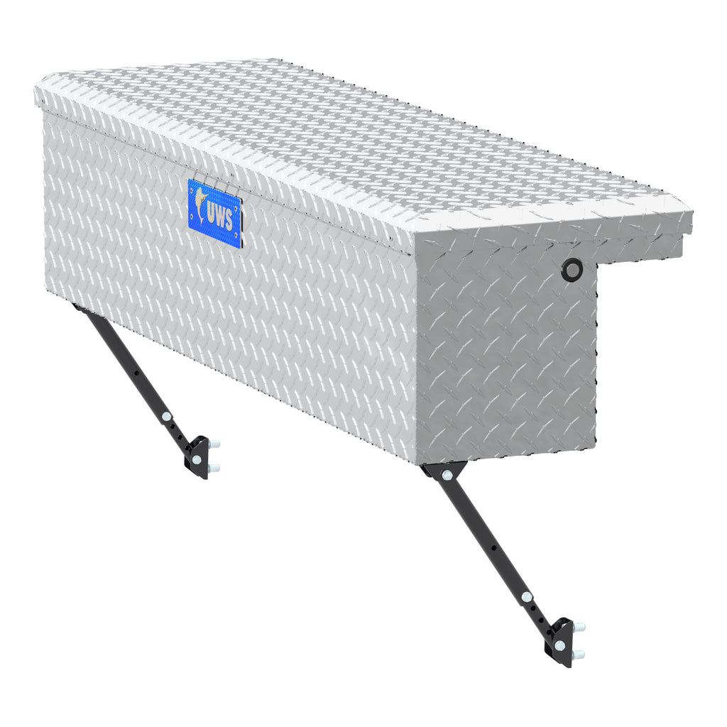 Bright Aluminum 48" Truck Side Tool Box With Low Profile Space-Saving Legs