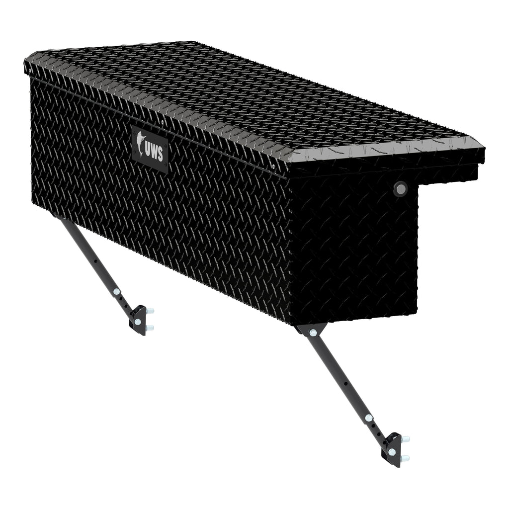 Gloss Black Aluminum 48" Truck Side Tool Box With Low Profile Space-Saving Legs
