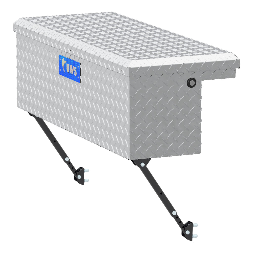 Bright Aluminum 36" Truck Side Tool Box With Low Profile Space-Saving Legs