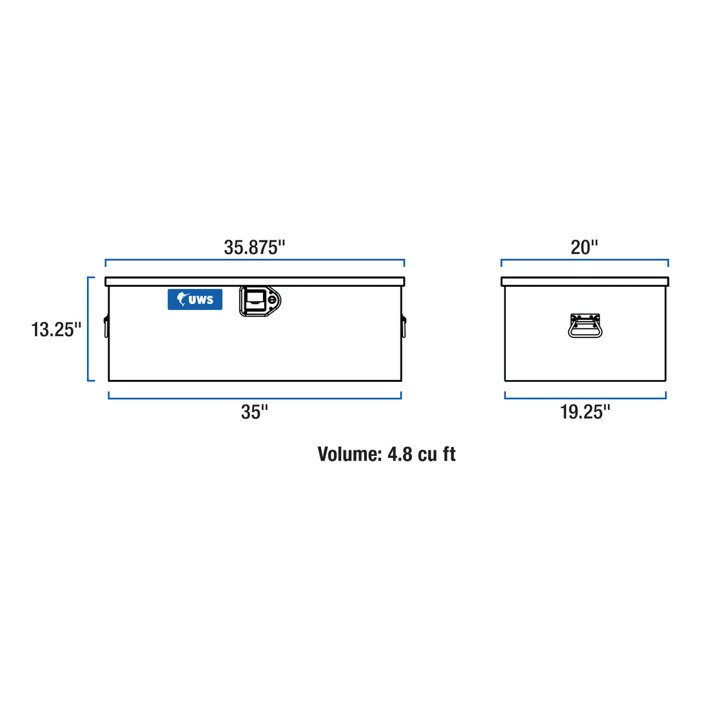 Gloss Black Aluminum 36" Foot Locker (LTL Shipping Only)