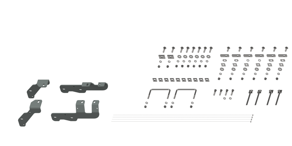 RVR2604 CUSTOM INSTALLATION KIT FOR UNIVERSAL MOUNTING RAILS FOR SOME RAM TRUCKS
