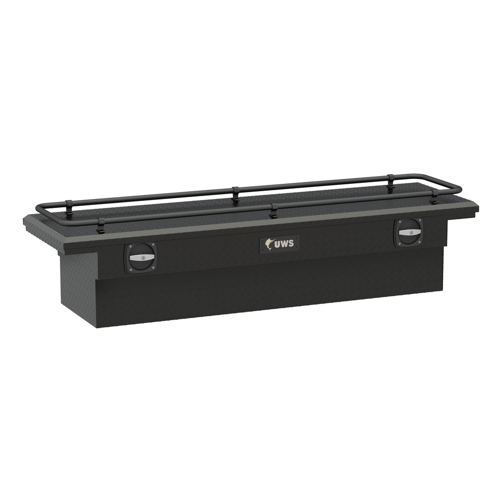 Matte Black Aluminum 69" Secure Lock Crossover Truck Tool Box Low Profile Rail
