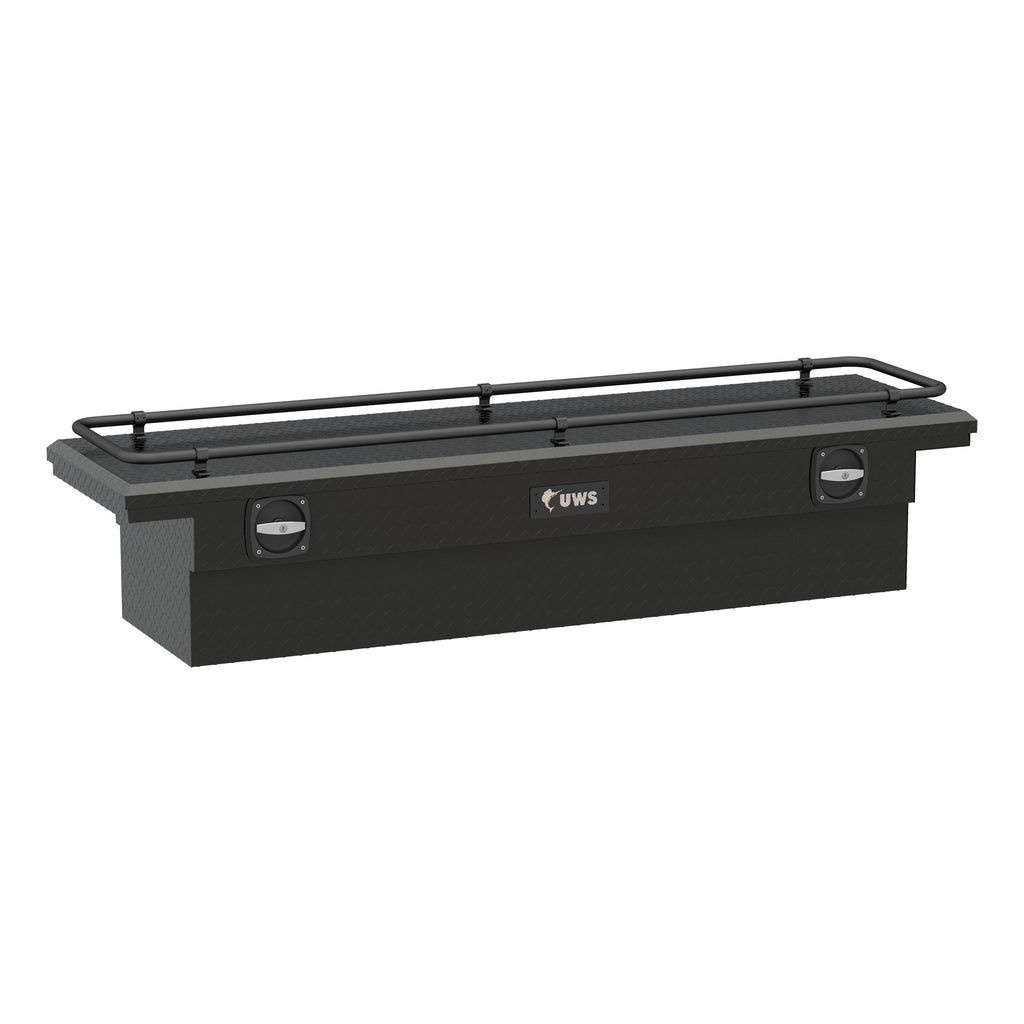 Matte Black Aluminum 72" Secure Lock Crossover Truck Tool Box Low Profile Rail