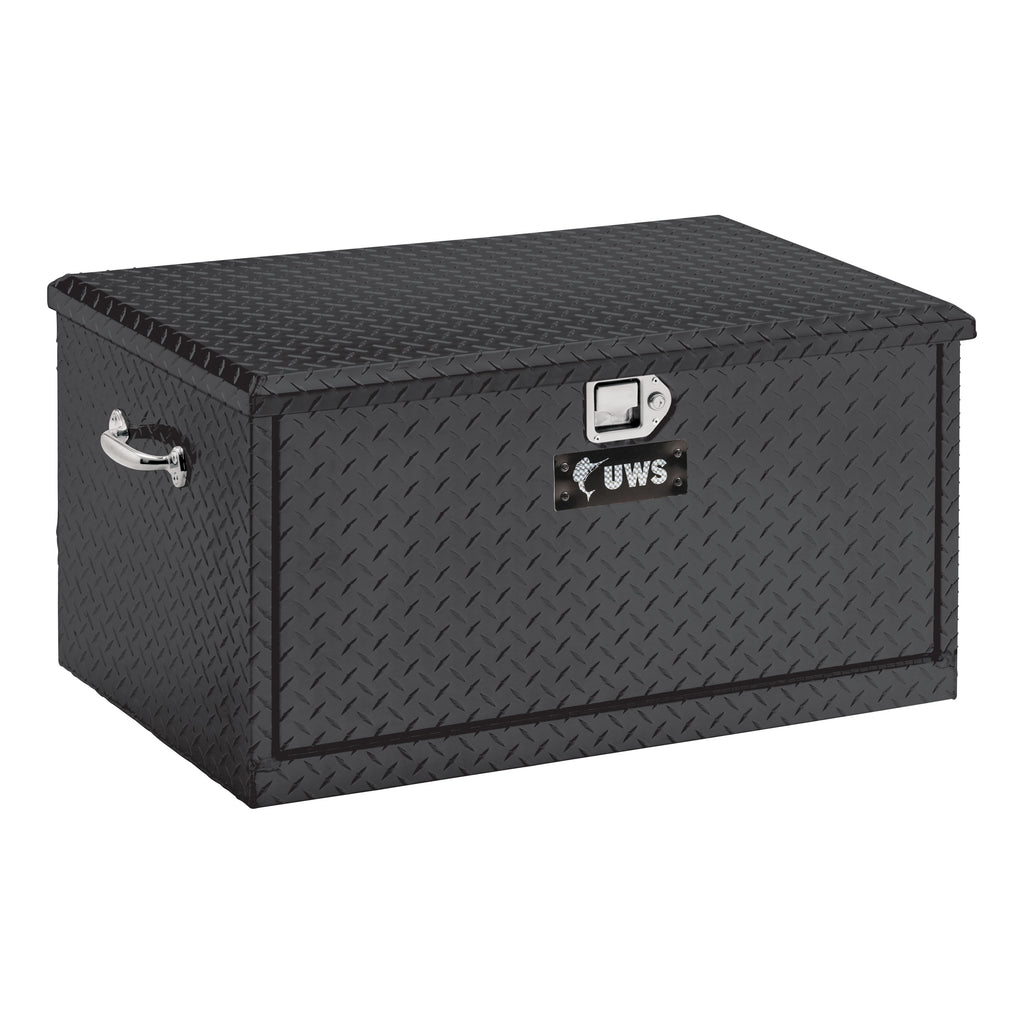 Gloss Black Aluminum 38" Utility Chest Box With Drawers