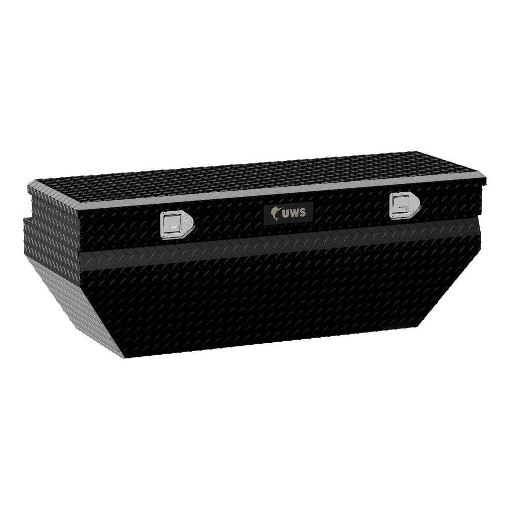 Gloss Black Aluminum 55" Wedged Angled Utility Chest Box (LTL Shipping Only)