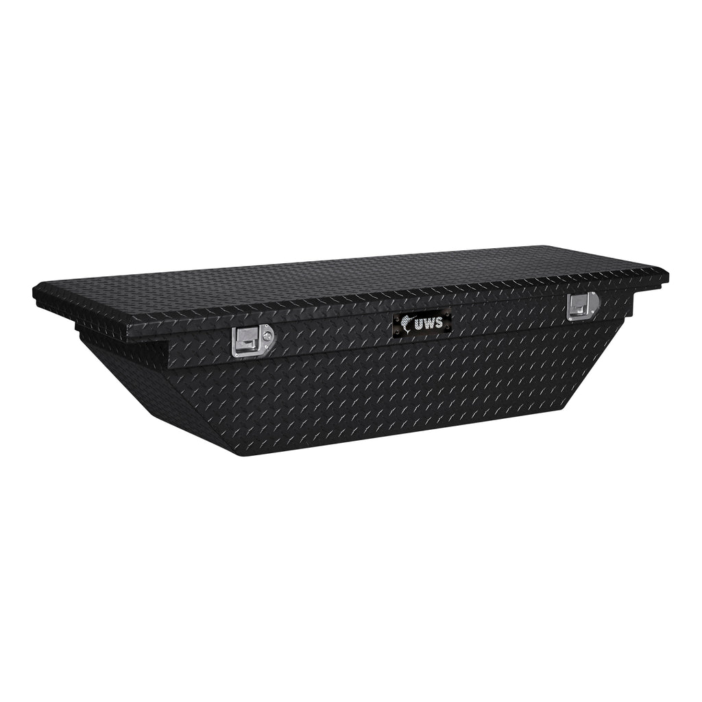 Gloss Black Aluminum 69" Angled Truck Tool Box Low Profile (LTL Shipping Only)