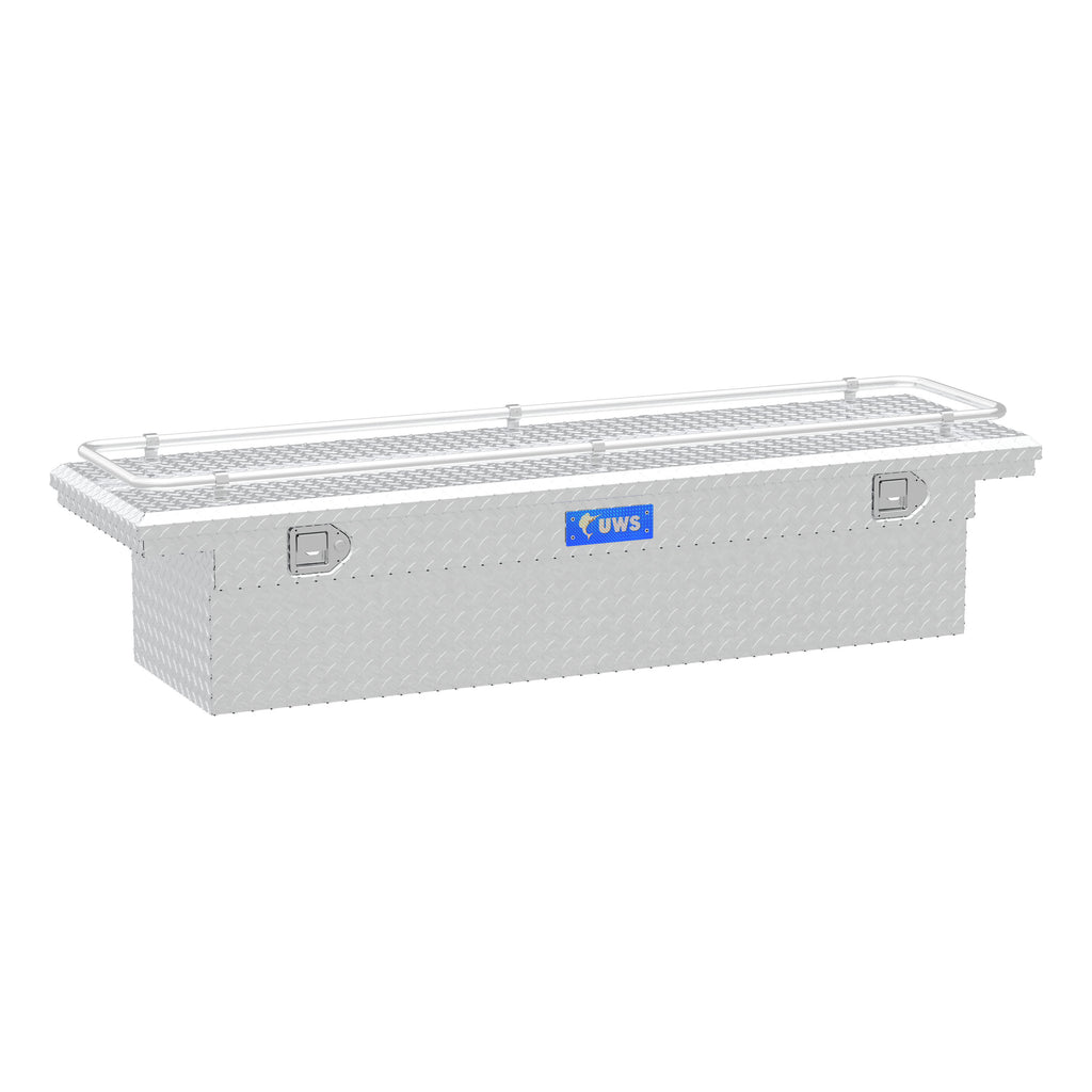 Bright Aluminum 69" Crossover Truck Tool Box With Low Profile & Rail