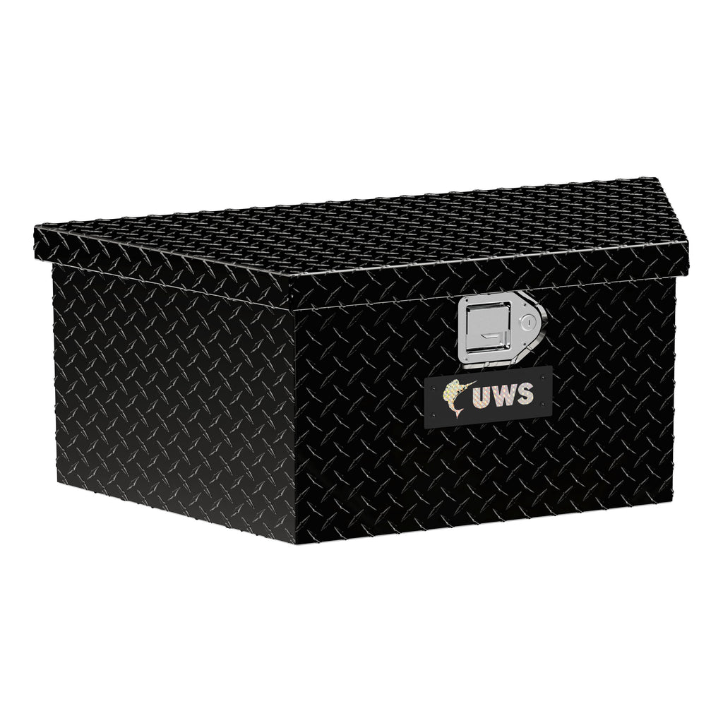 Gloss Black Aluminum 34" Trailer Tongue Box With Low Profile (LTL Shipping Only)