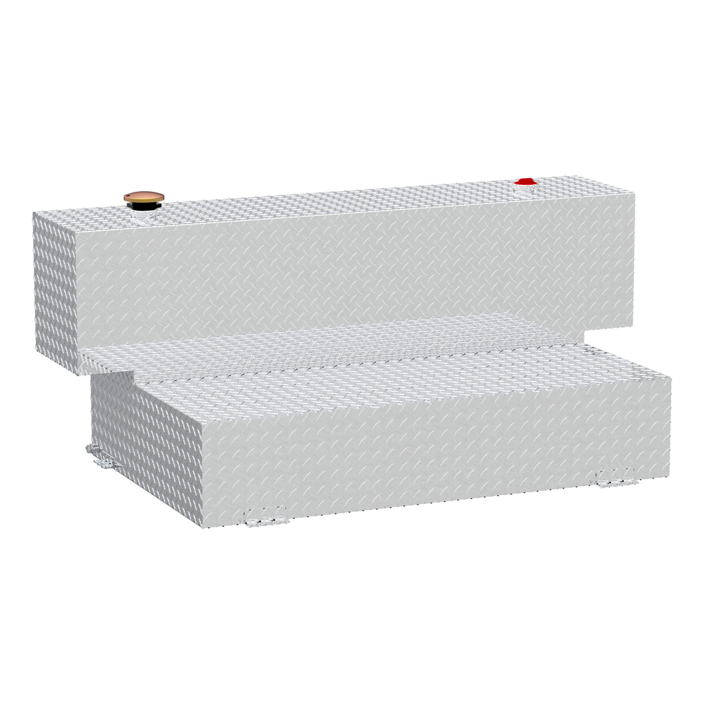 Hammerhead-Style 100-Gallon Bright Aluminum L-Shape Transfer Tank