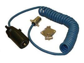 Trailer Wiring Connector Adapter 7-Way Blade to 4-Way Round Coiled Wire #BX88254