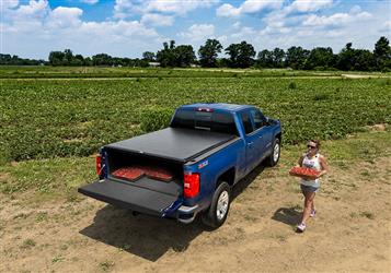 Tonneau Cover Edge Soft Roll-Up Hook And Loop Lockable Using Tailgate Handle Lock #831101