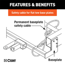 Load image into Gallery viewer, REPLACEMENT 36&quot; X 1/4&quot; DIAMETER TOW BAR BASE PLATE SAFETY CABLE (3,500 LBS) #70006