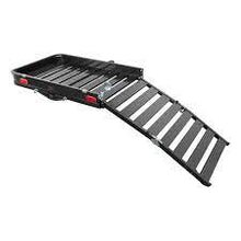 Load image into Gallery viewer, 50&quot; X 30&quot; BLACK ALUMINUM HITCH CARGO CARRIER WITH RAMP (FOLDING 2&quot; SHANK) #18112