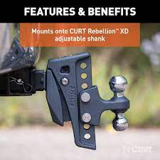 Rebellion XD Adjustable Cushion Hitch With Dual Ball (2" Shank, 15,000 LBS.) #45982